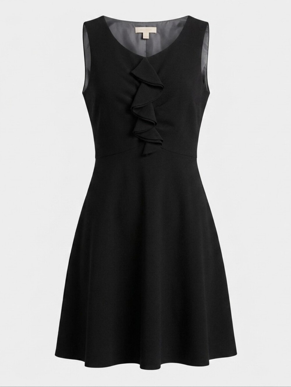 Calvin Klein Sleeveless Black Classic Capsule Midi Dress W/Ruffle Details Sz 12